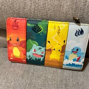 Pokémon Character Patchwork Zip Wallet - Red/Green/Yellow/Blue